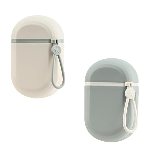Deux boîtes à savon de voyage, l’une blanche et l’autre verte, avec un plateau amovible visible.