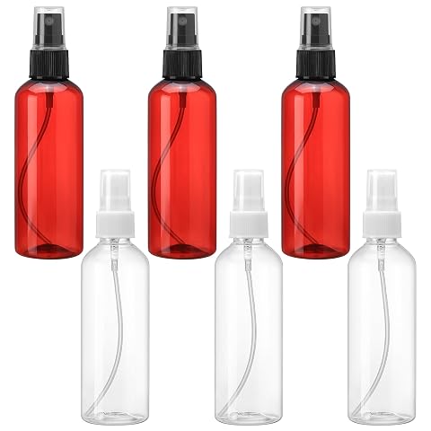 Six flacons vaporisateurs rechargeables de 100 ml, transparents et marron, avec un entonnoir