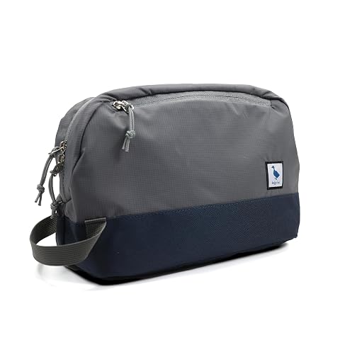 Trousse de toilette KalgoTeal gris cendré avec poignée latérale et poche avant en TPU