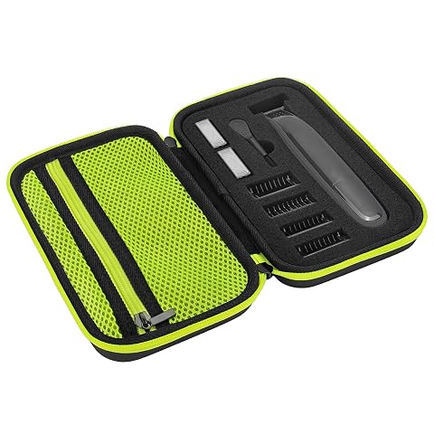 Étui rigide vert en EVA avec pochette en éponge, petite brosse et dragonne