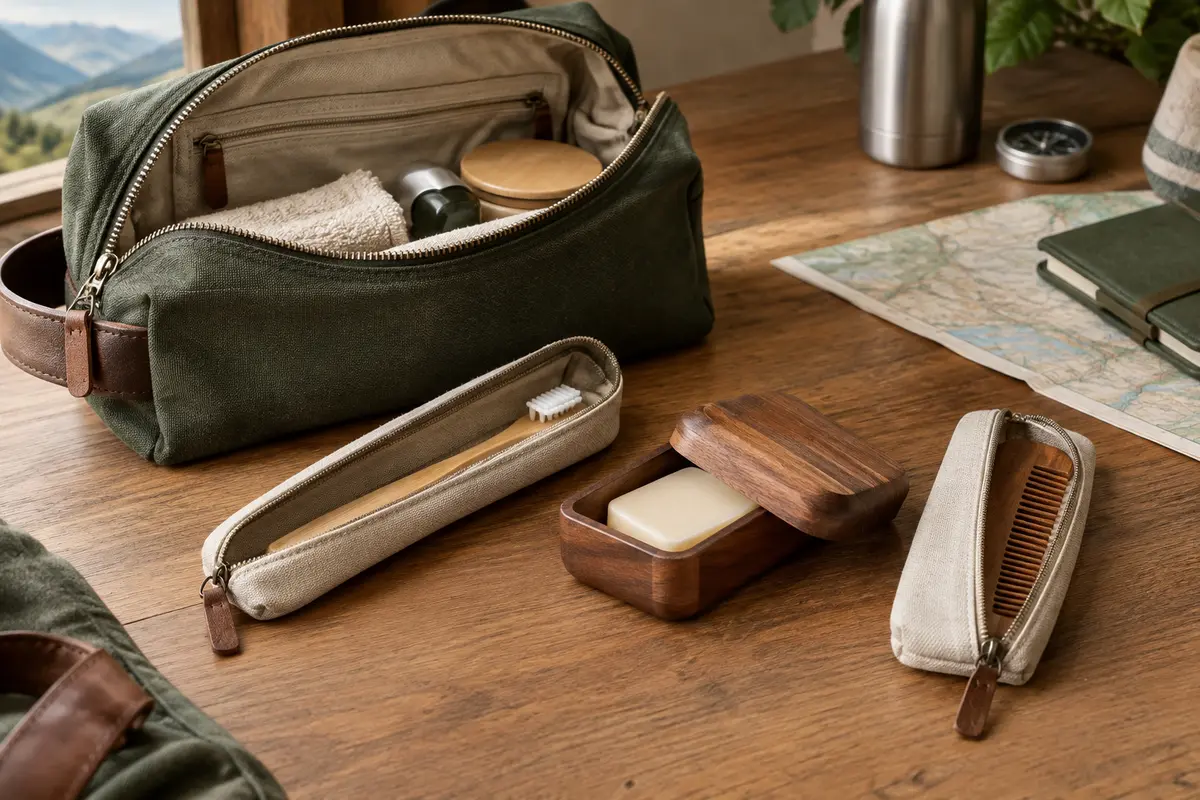 Étuis de voyage pour brosse à dents, savon et peigne